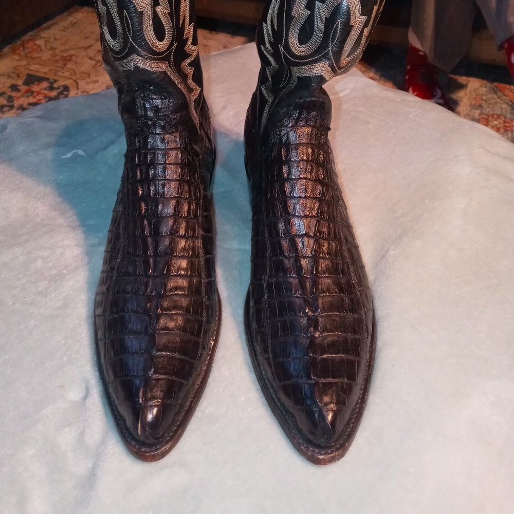 Mens Lucchese Caimen Tail Western Boots